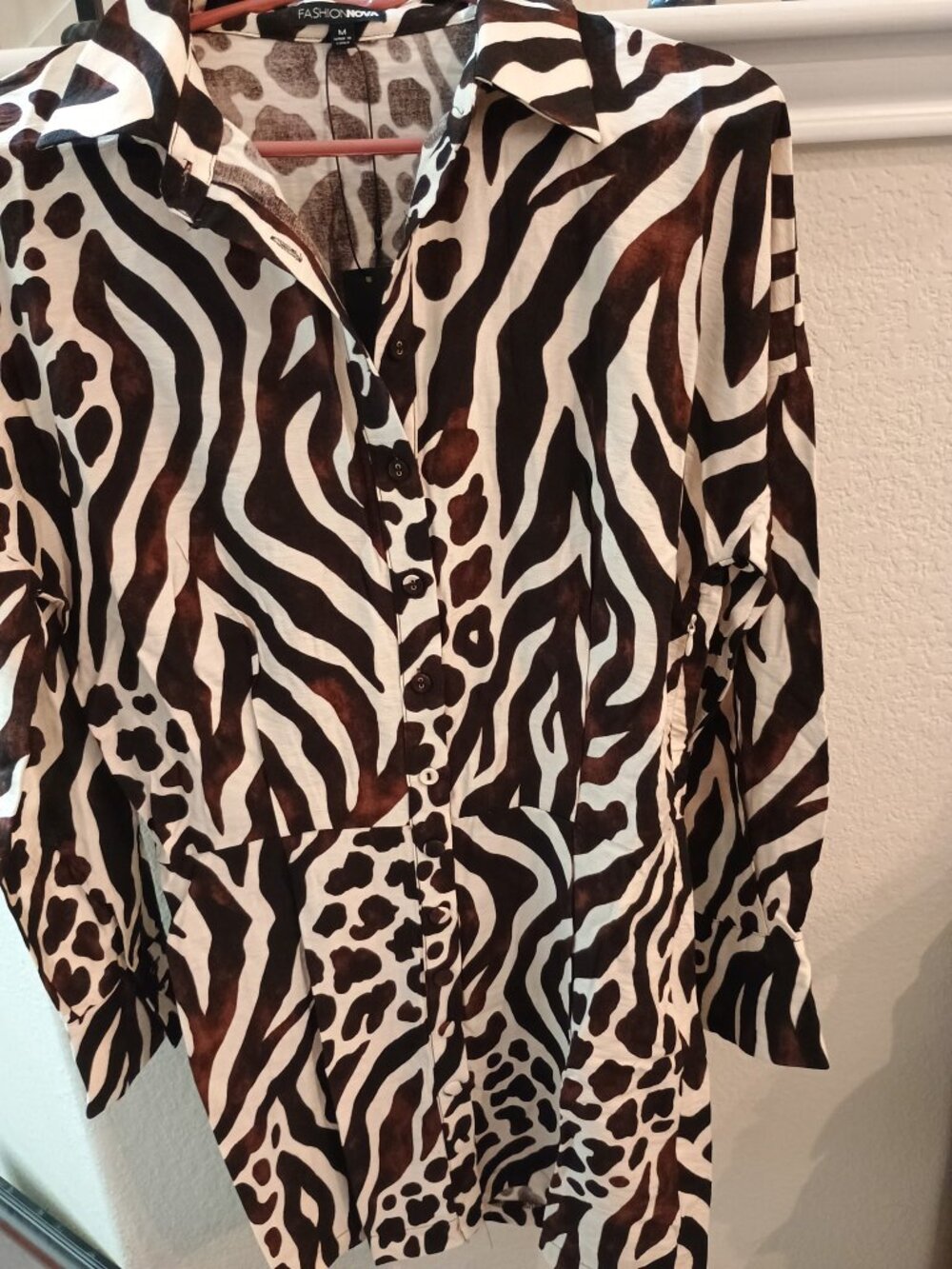 Long Sleeve Animal Print Dress
